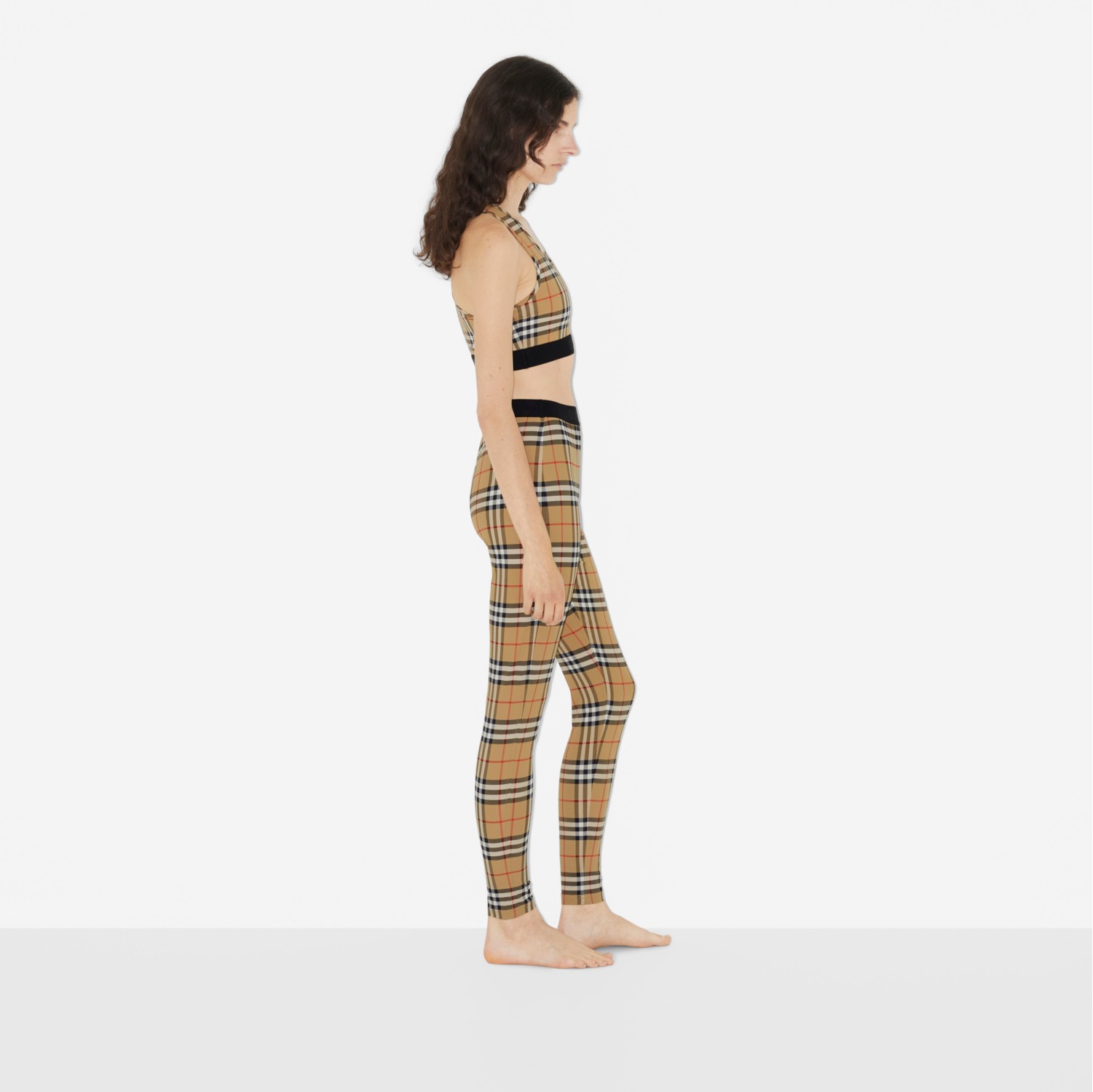 Check Stretch Jersey Leggings