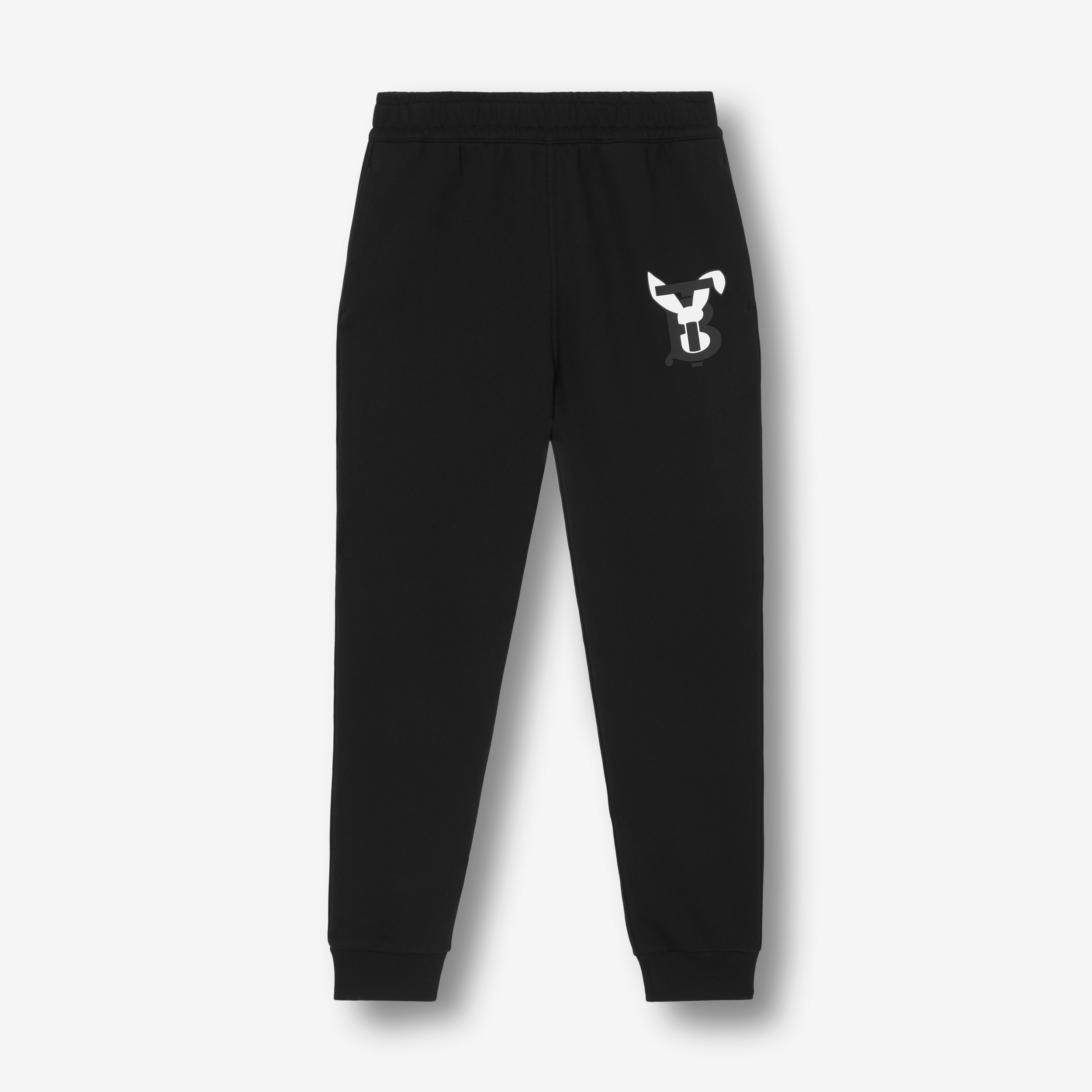 Rabbit Print Cotton Jogging Pants in Black - Women | Burberry® Official - 1