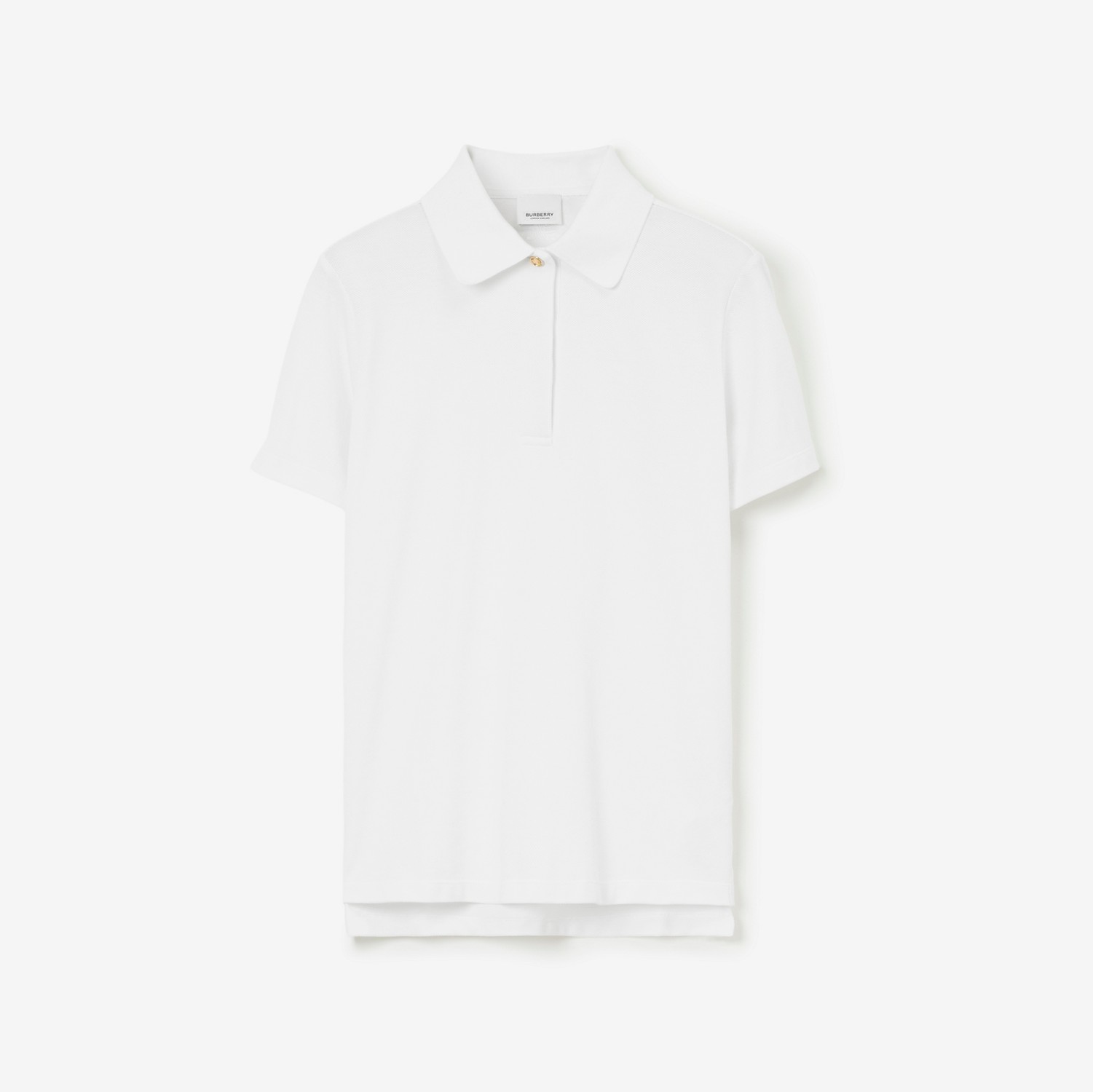 Camisa polo de algodão piquê (Branco) - Mulheres | Burberry® oficial