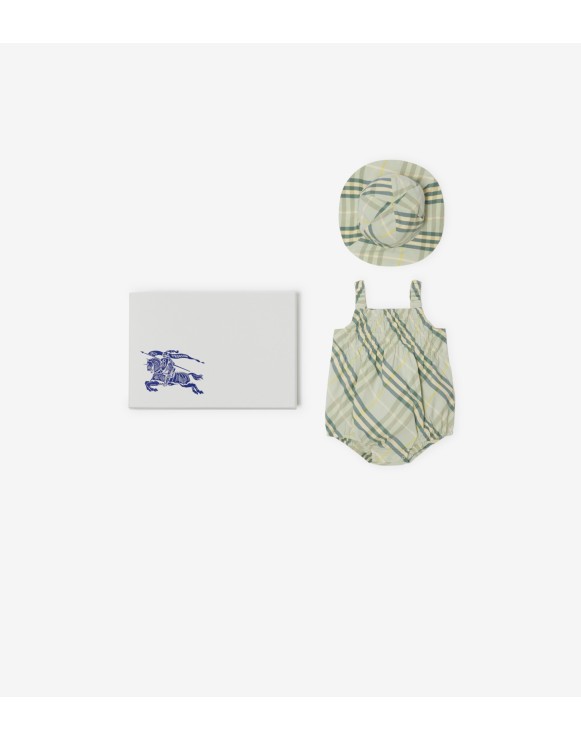 Check Cotton Two-piece Baby Gift Set