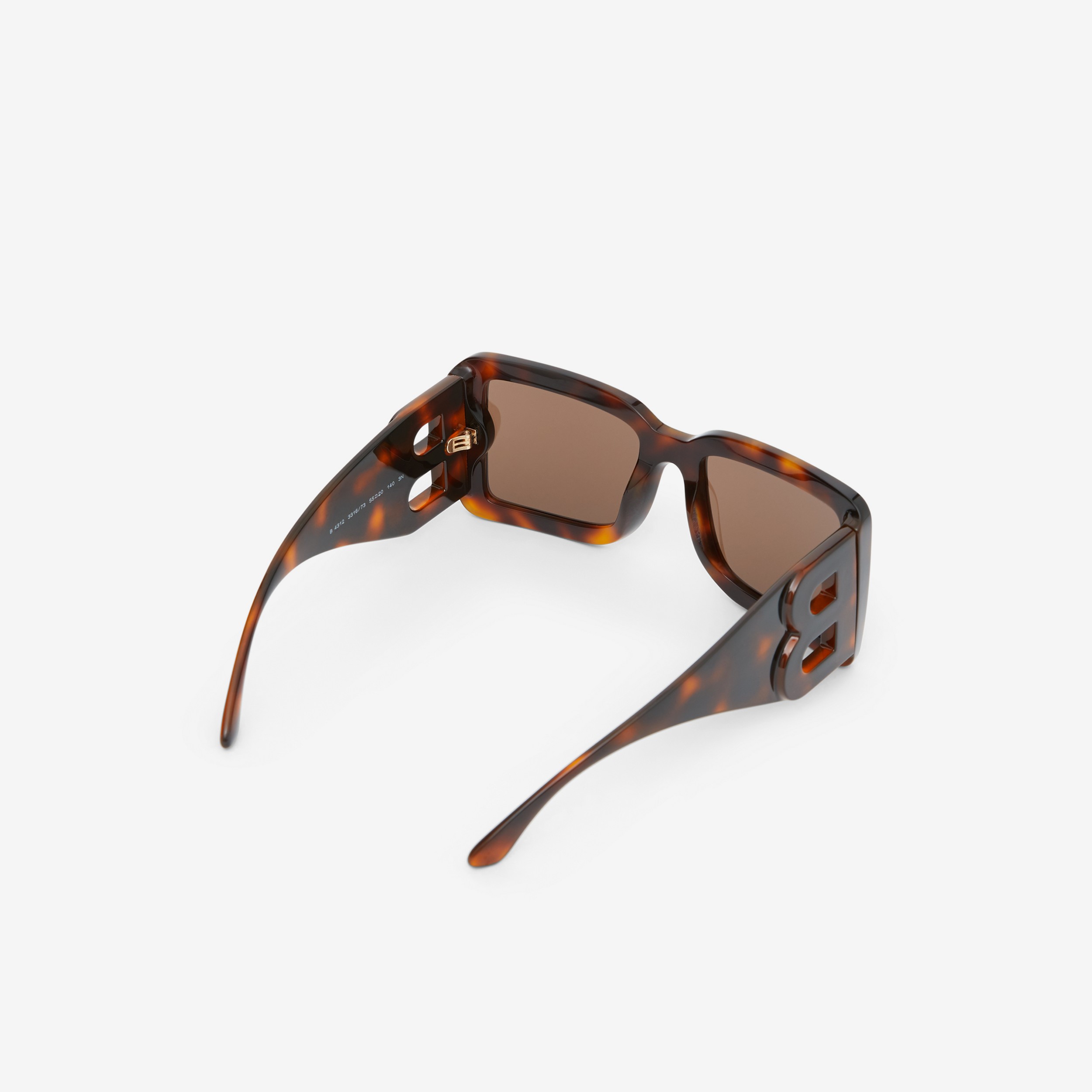 Sonnenbrille mit eckigem Gestell und B-Motiven (Schildpatt-bernsteinfarben) - Damen | Burberry® - 3