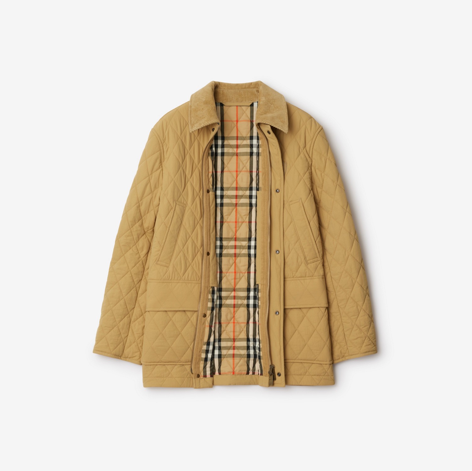Quilted Nylon Barn Jacket in Flax - Women | Burberry® Official Quilted Nylon Barn Jacket in Flax - Women | Burberry® Official
