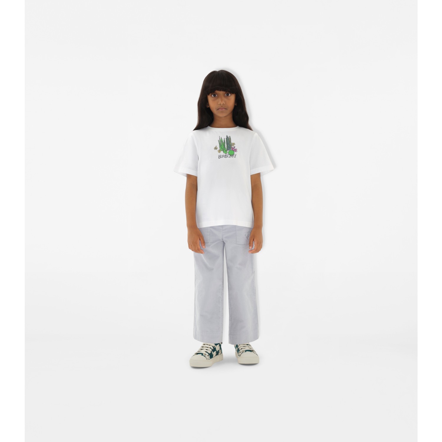 Camiseta de algodão com estampa de plantas aquáticas