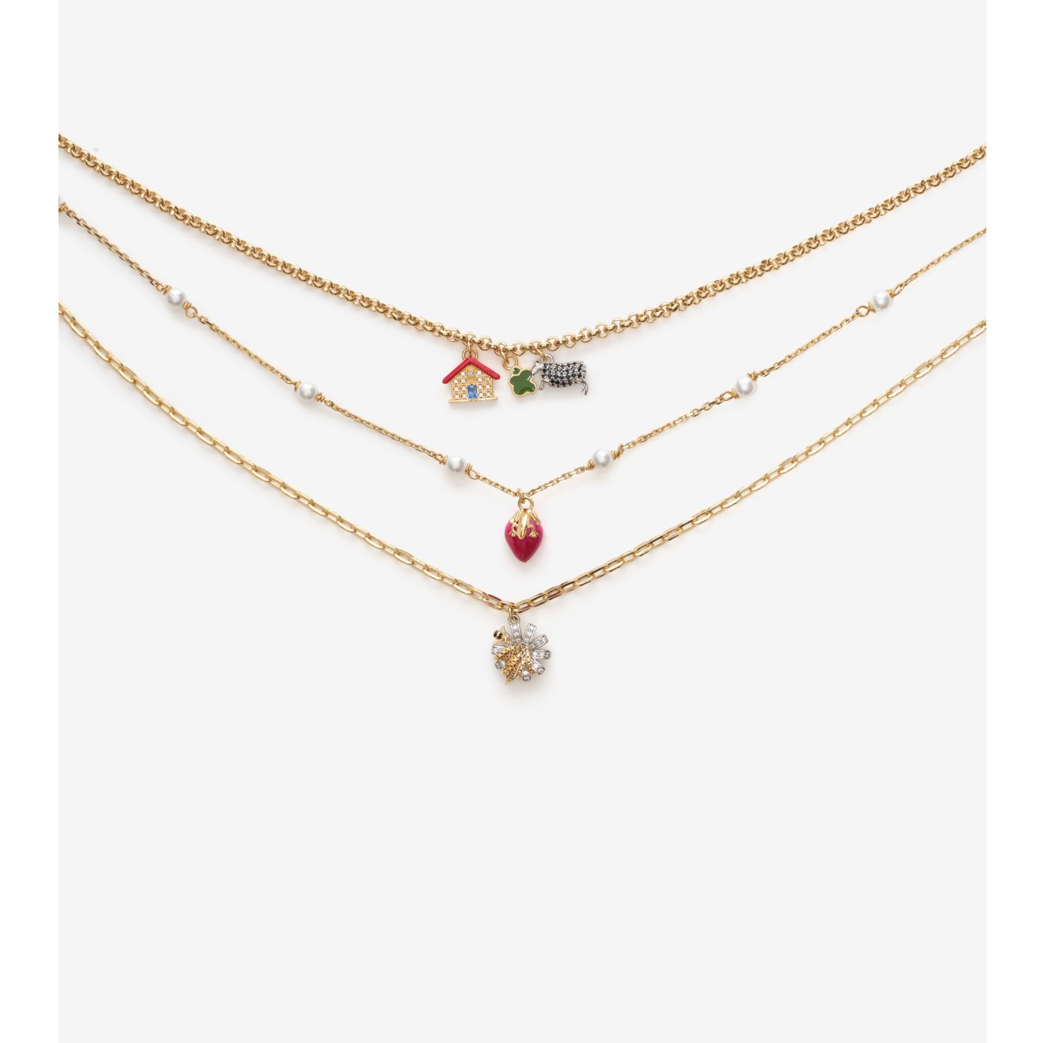 Multi-layered Charm Necklace in Gold/silver/multicolour - Women | Burberry® Official