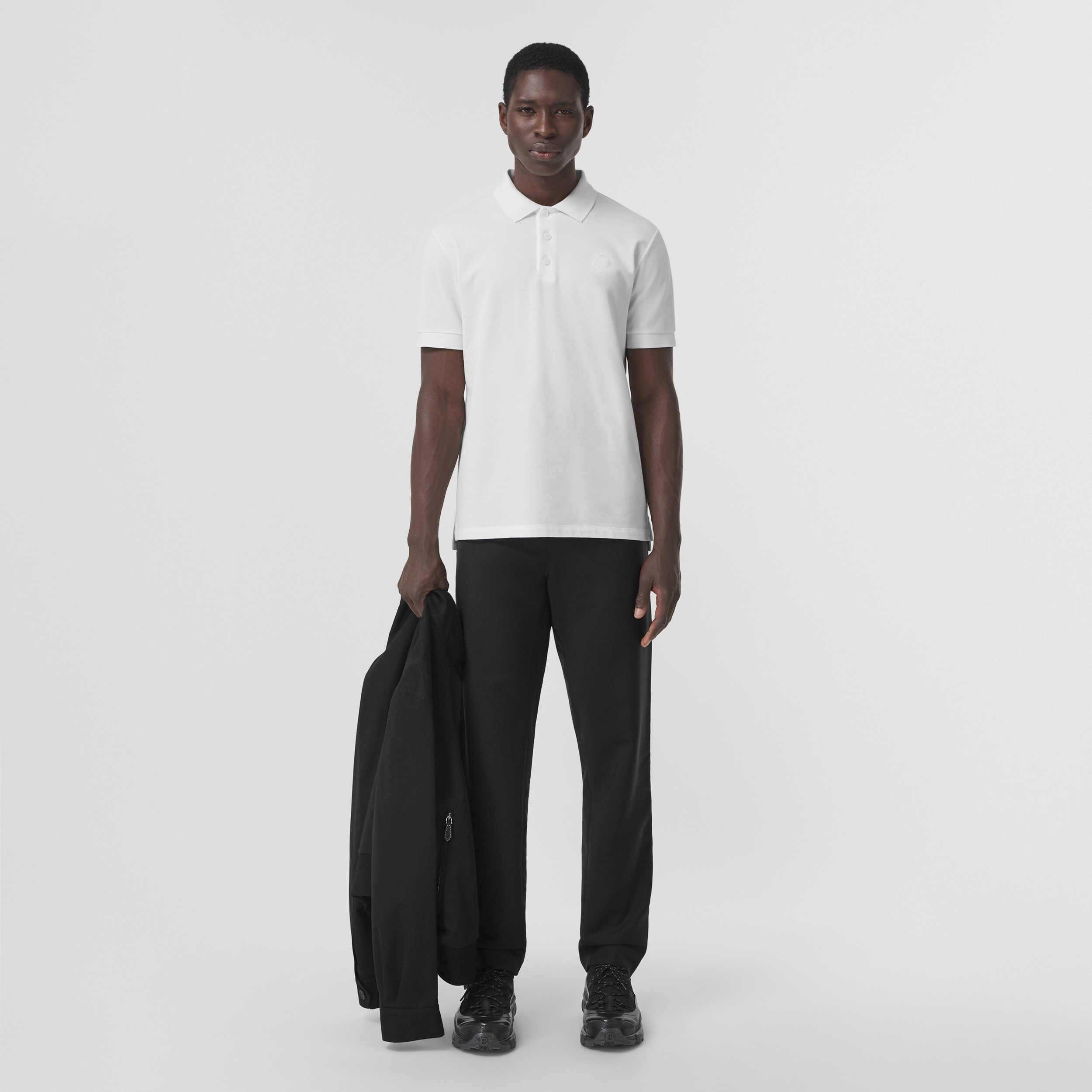 モノグラムモチーフ コットンピケ ポロシャツ (ホワイト) - メンズ | Burberry®公式サイト - 4