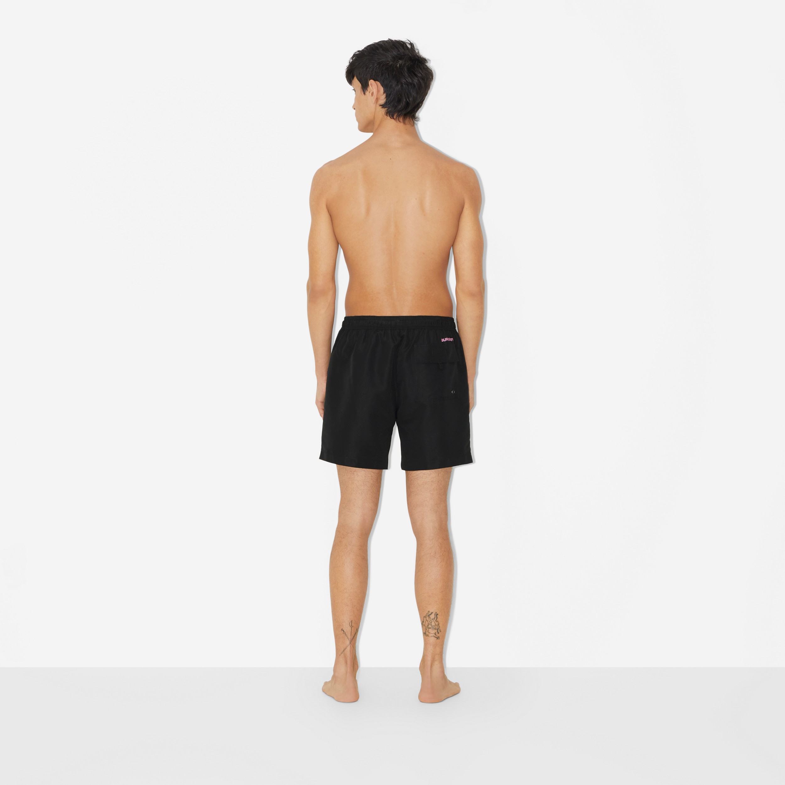 Oak Leaf Crest Drawcord Swim Shorts in Black - Men | Burberry® Official - 4