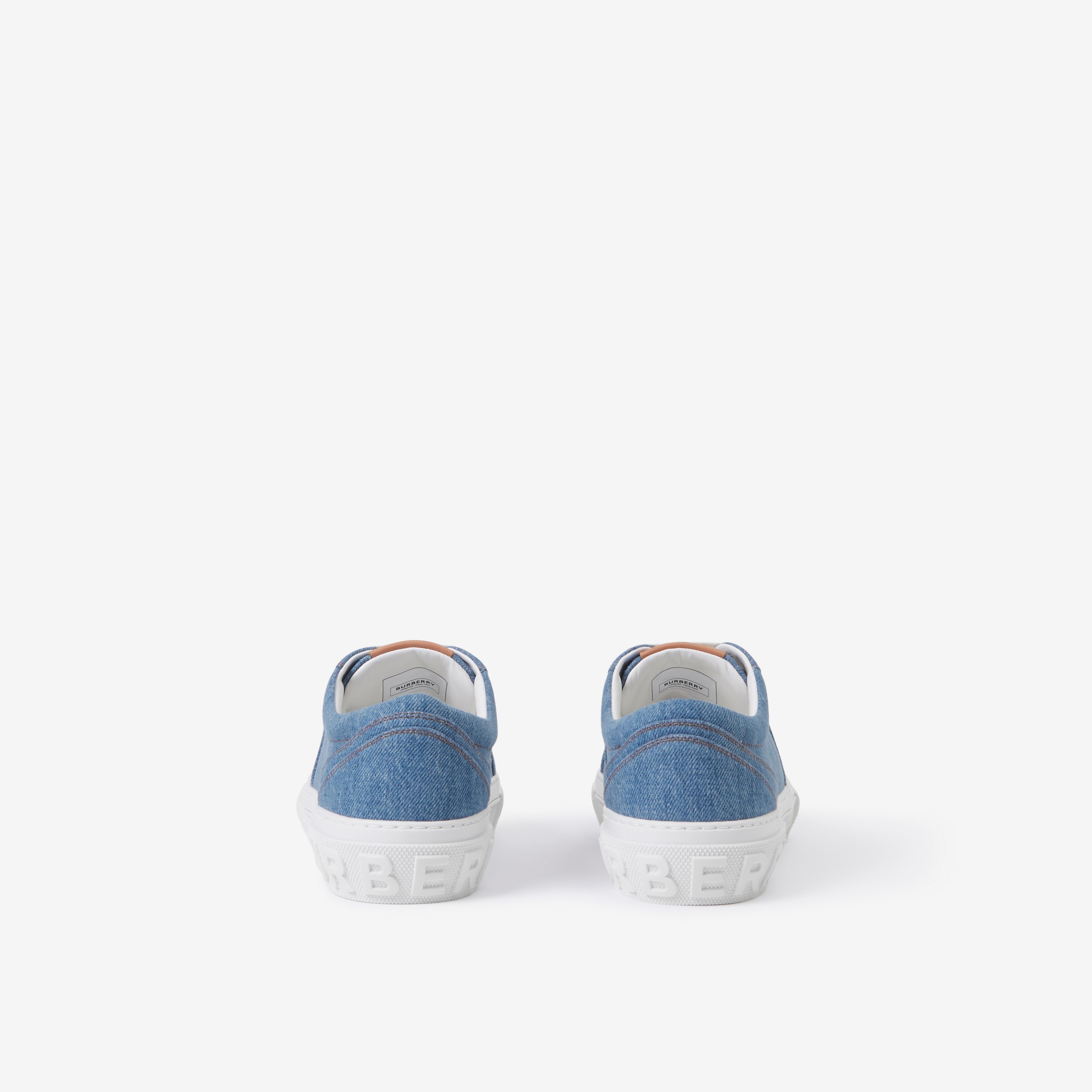 Denim Sneakers in Mid Blue - Men | Burberry® Official - 3