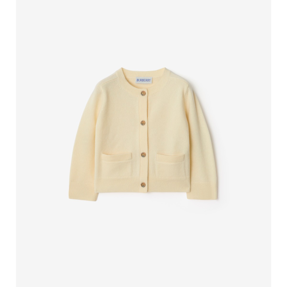  Check Patch Wool Cashmere Cardigan