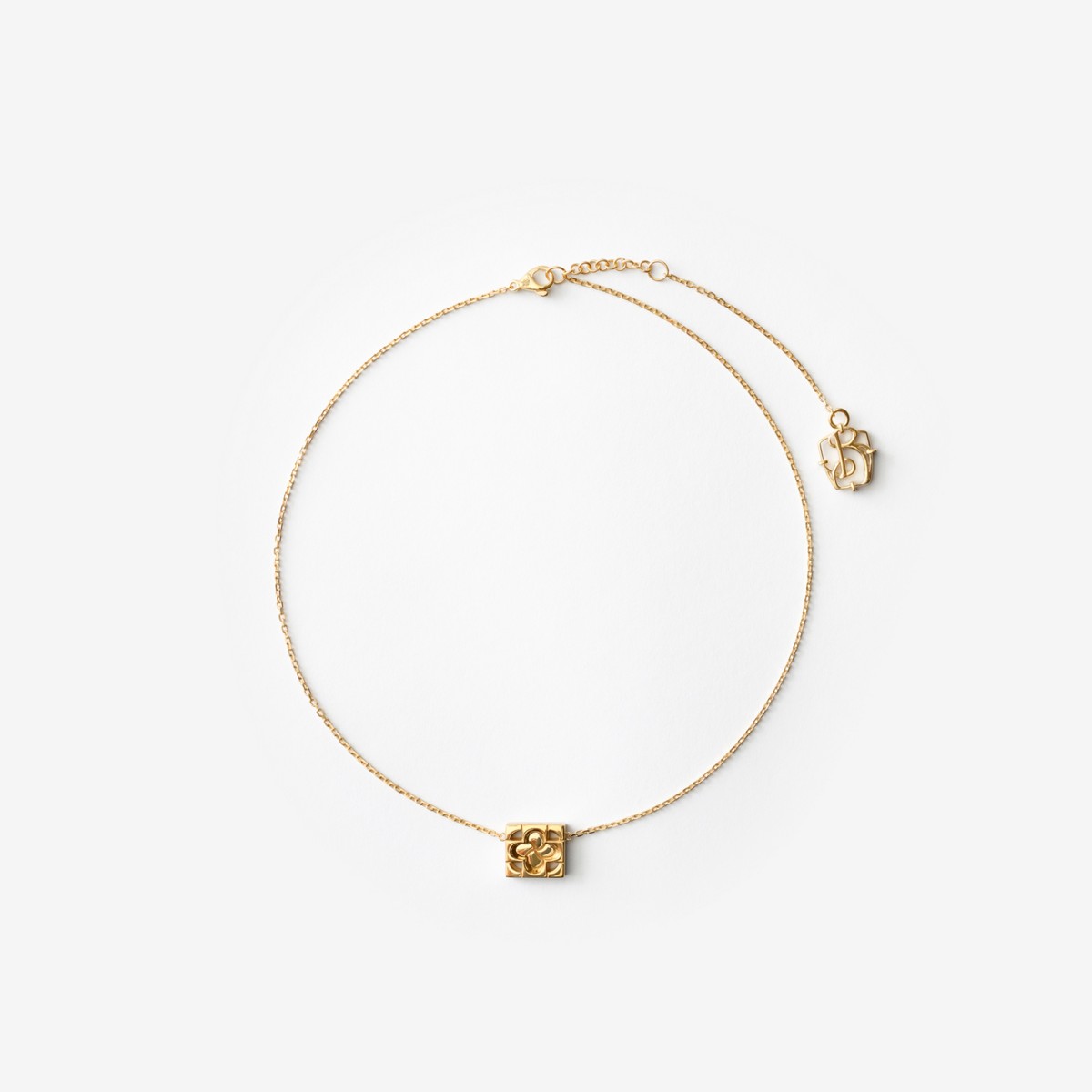 Burberry Rose Monogram Necklace In Gold