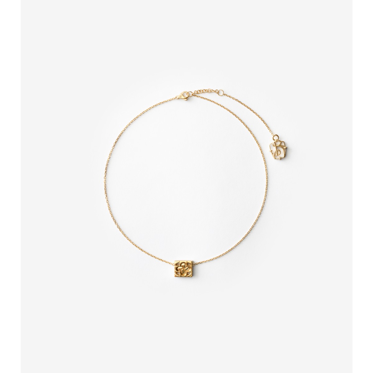 Burberry Rose Monogram Necklace In Gold