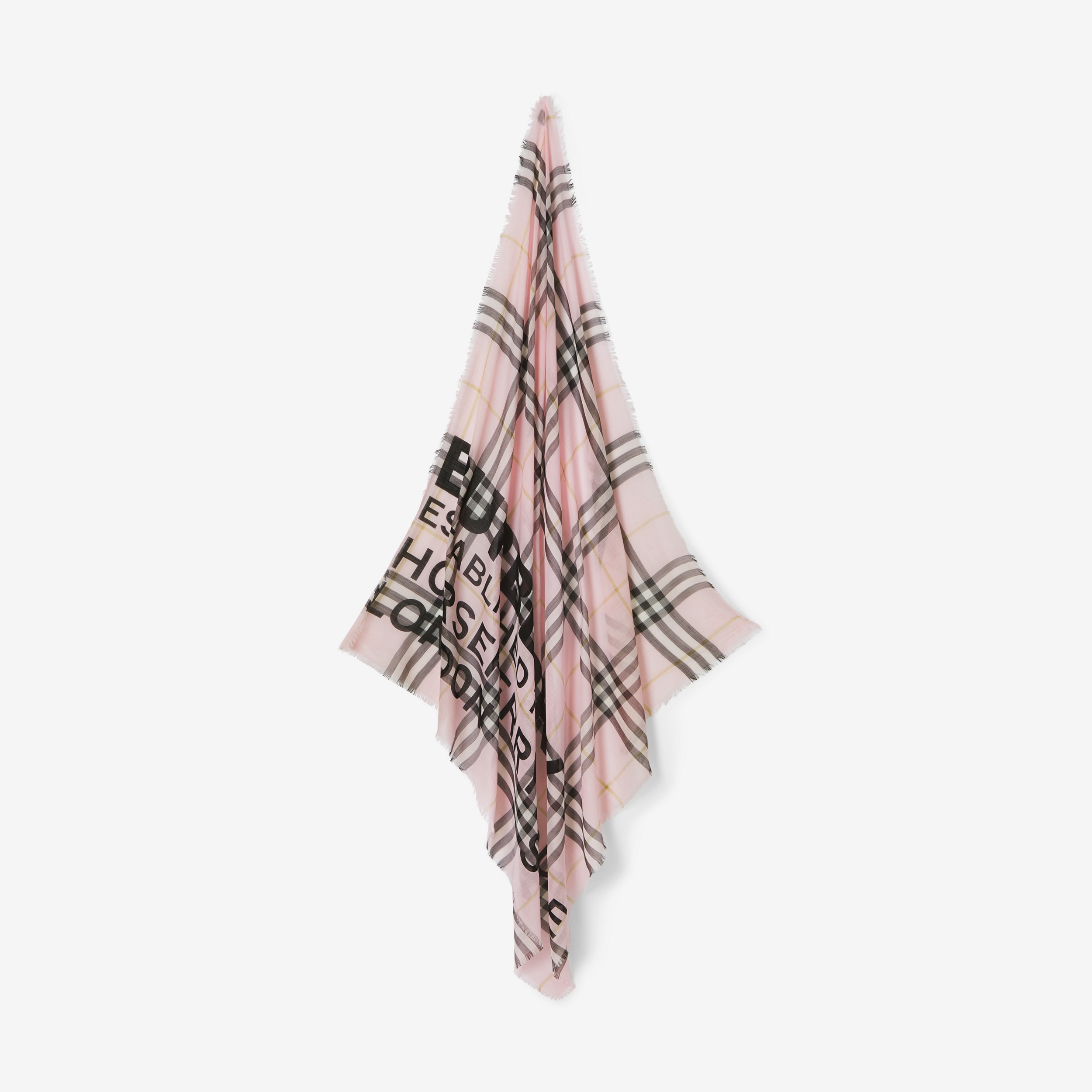 Montage Print Wool Silk Large Square Scarf in Pale Pink | Burberry® Official - 2