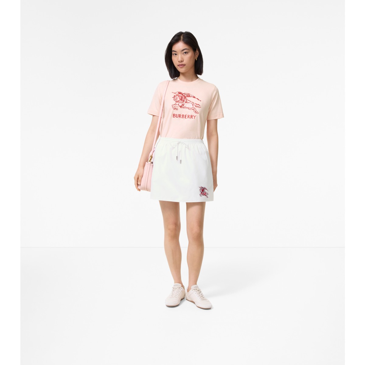  Embroidered Heart Knight Cotton Mini Skirt
