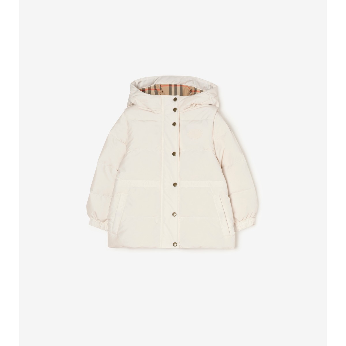  Check Detachable Sleeve Puffer Jacket