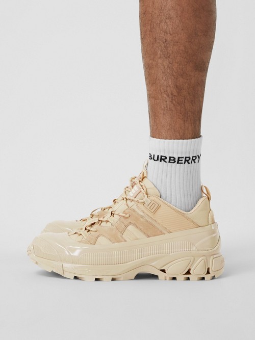 BURBERRY Suede and Leather Arthur Sneakers