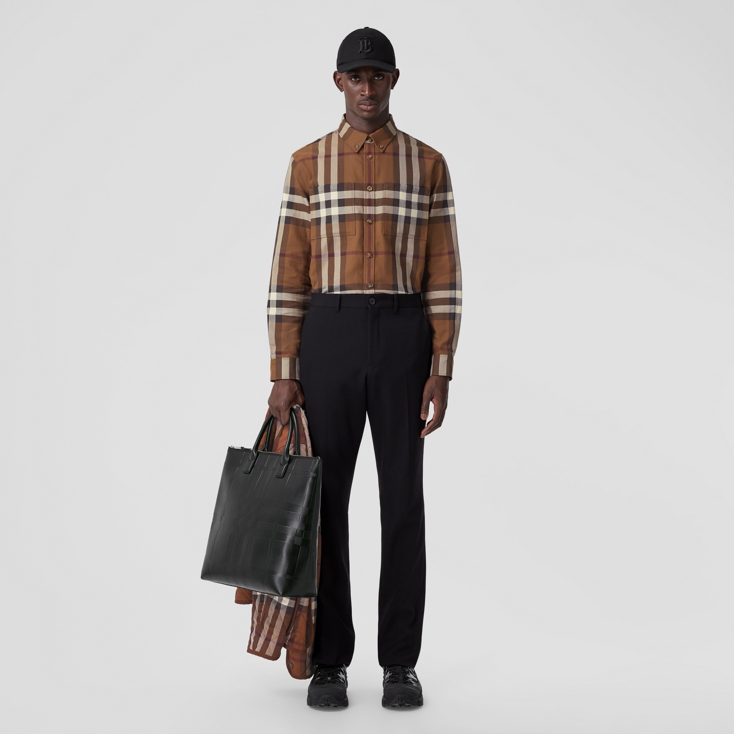 House Check Cotton Shirt in Dark Birch Brown - Men | Burberry® Official - 1