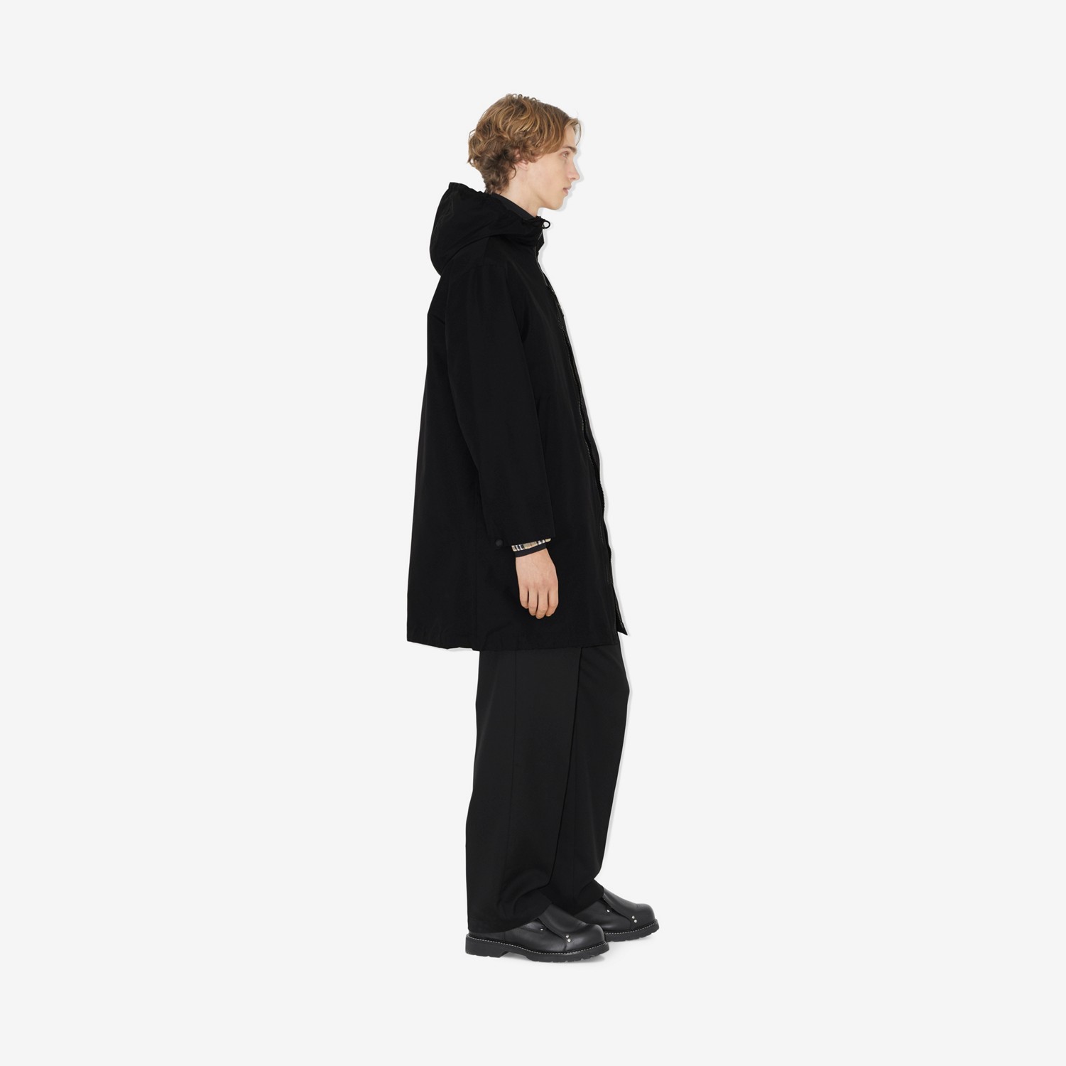 Abrigo en nailon con capucha y EKD (Negro) - Hombre | Burberry® oficial