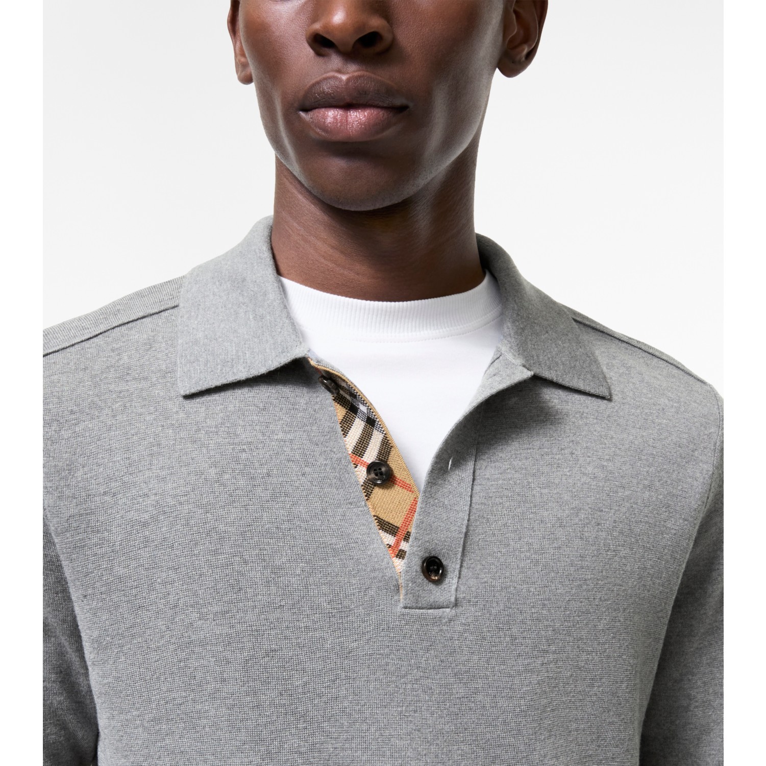 Long-sleeve Wool Polo Shirt in Grey - Men | Burberry® Official