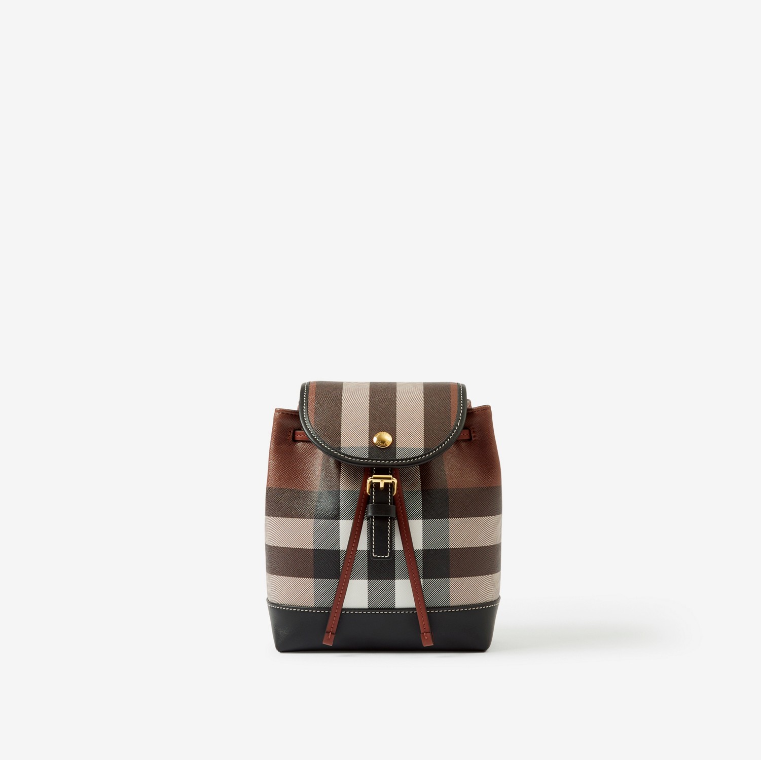 Check Micro Backpack in Dark Birch Brown - Women | Burberry® Official