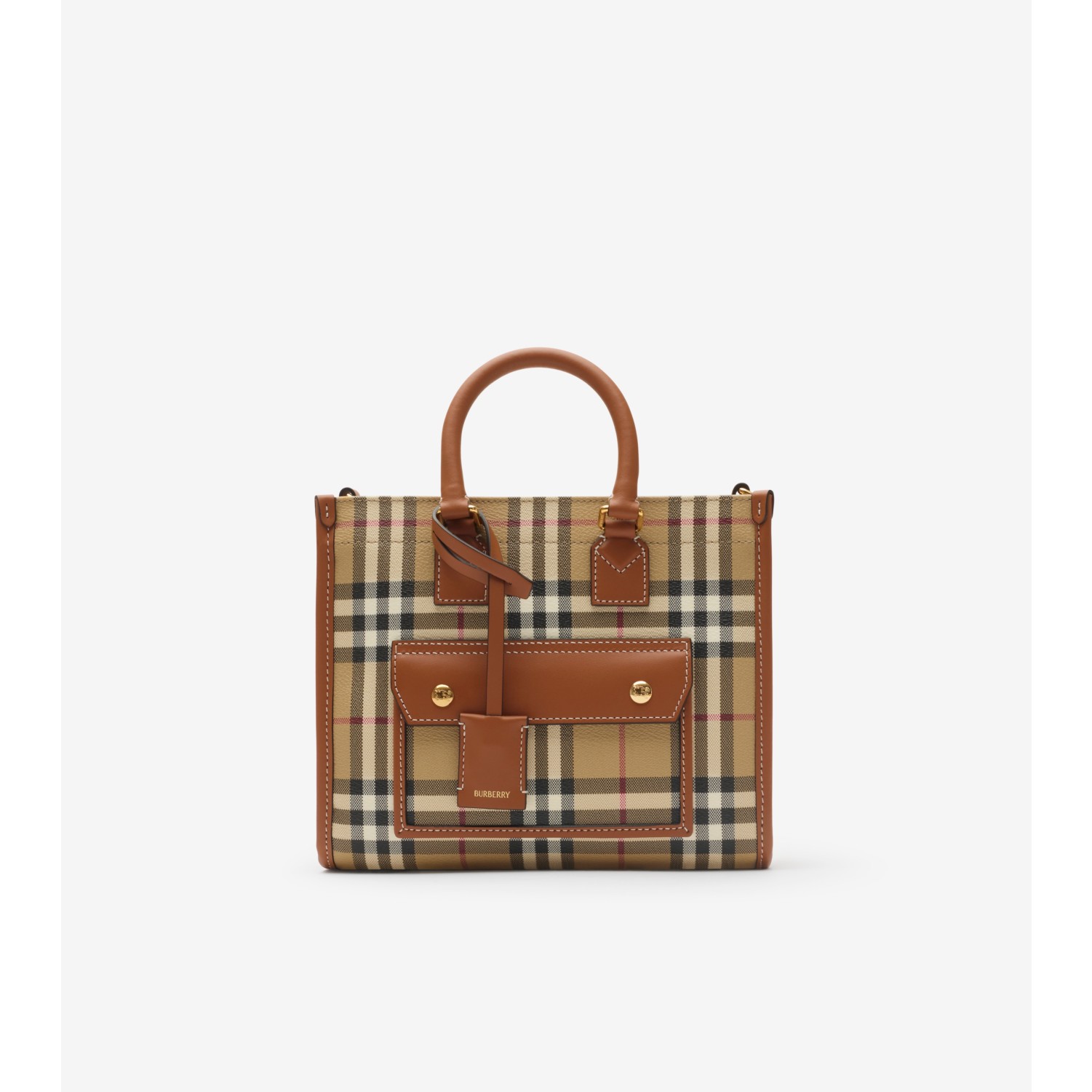 Mini Freya Tote in Archive beige/briar brown - Women | Burberry® Official