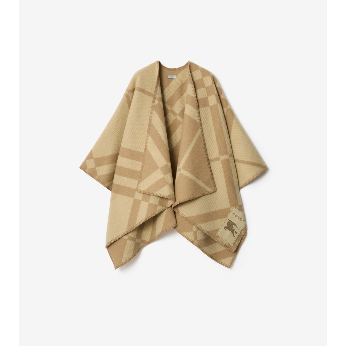  Check Wool Cashmere Cape