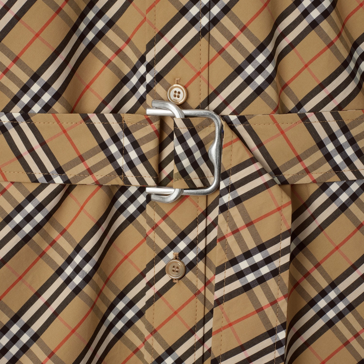 Check Cotton Shirt Dress in Sand - Women | Burberry® Official Check Cotton Shirt Dress in Sand - Women | Burberry® Official