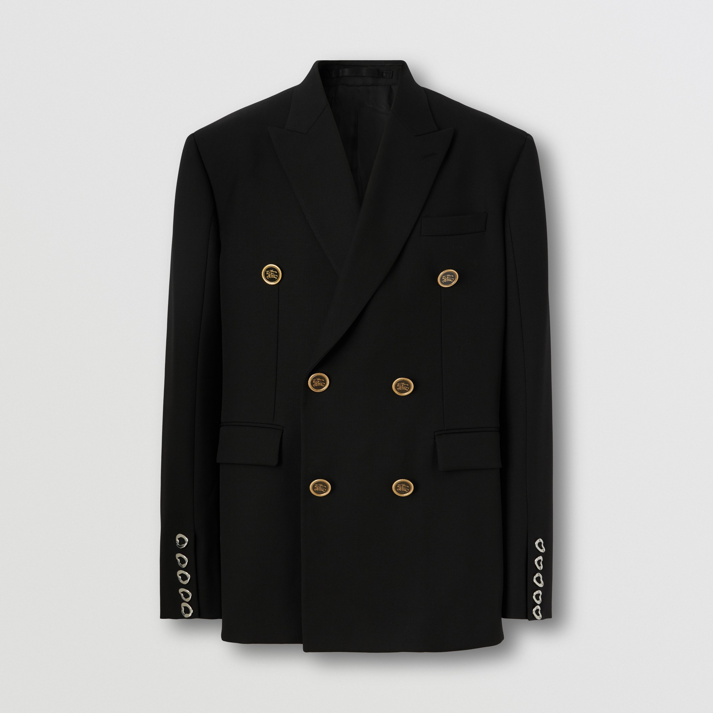 Jaqueta de alfaiataria com detalhe de botão com emblema Equestrian Knight (Preto) - Homens | Burberry® oficial - 4