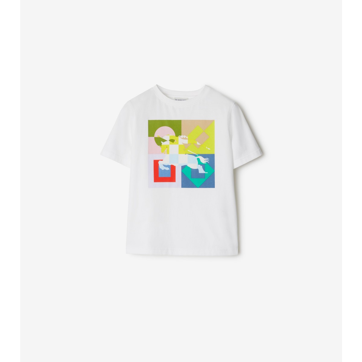 Shop Burberry Childrens Ekd Cotton T-shirt In White
