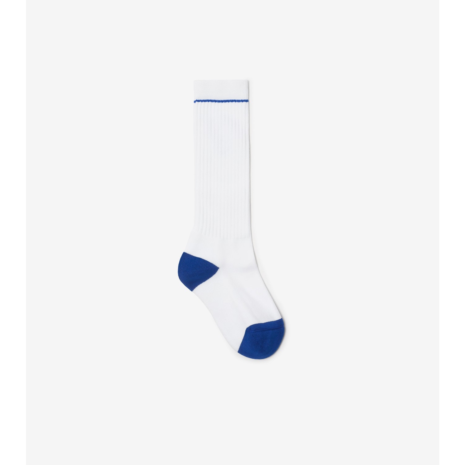 B Shield Cotton Blend Socks in White knight Burberry Official