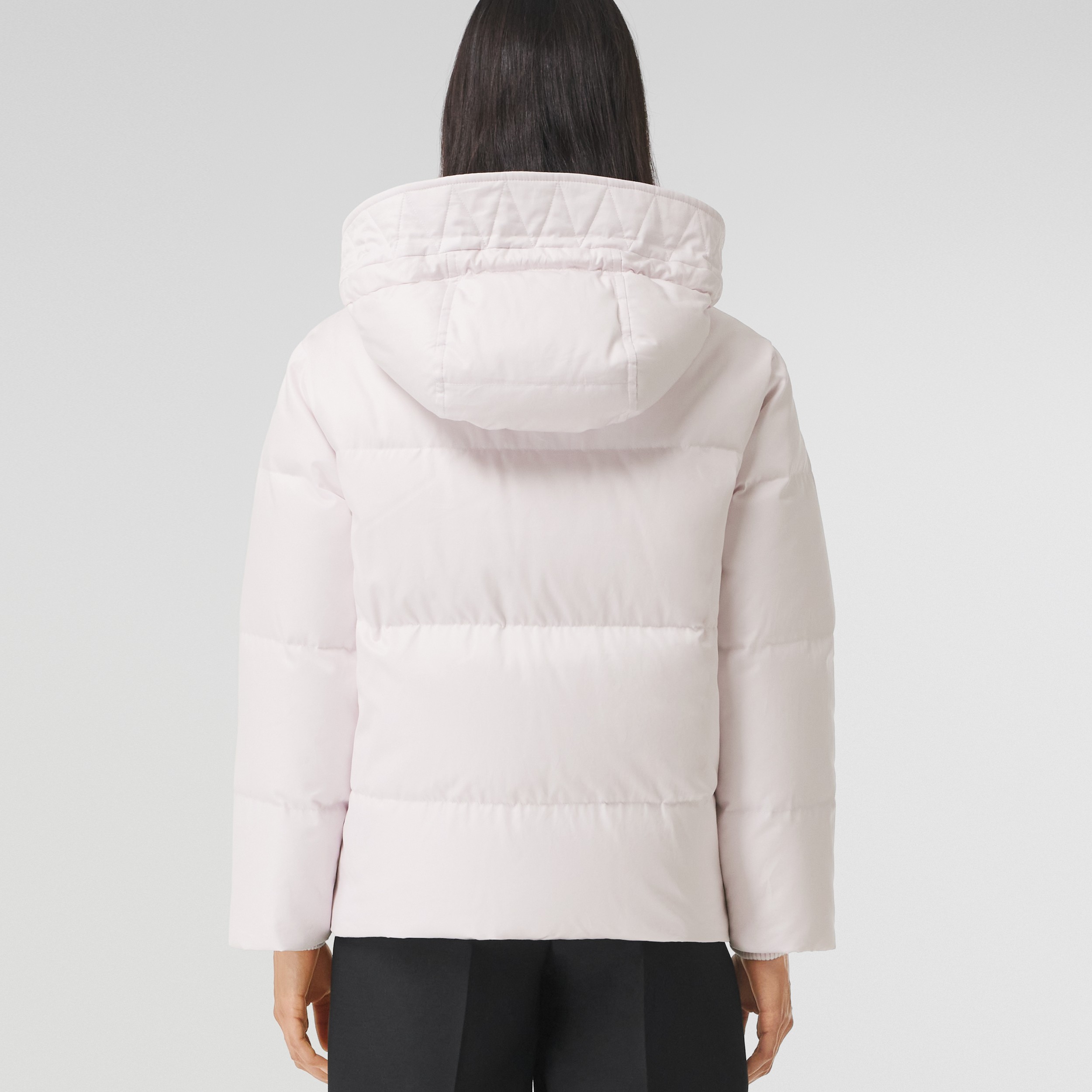 Detachable Hood Cotton Gabardine Puffer Jacket in Alabaster Pink - Women | Burberry® Official - 3