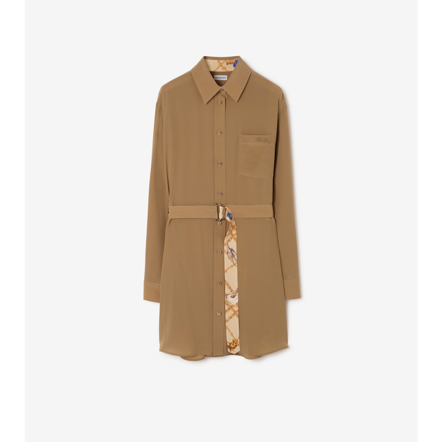 Silk Crepe de Chine Shirt Dress