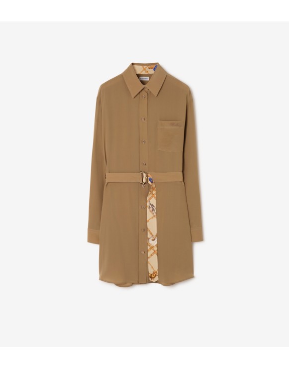 Silk Crepe de Chine Shirt Dress