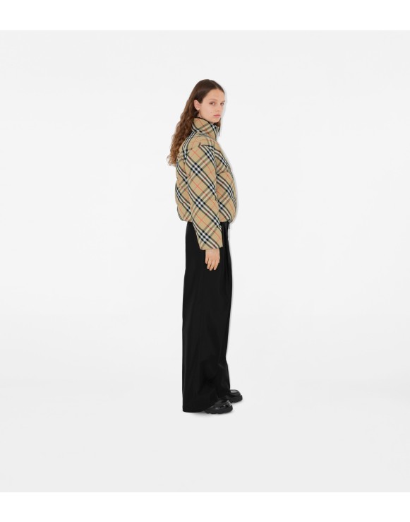 Reversible Check Nylon Puffer Jacket