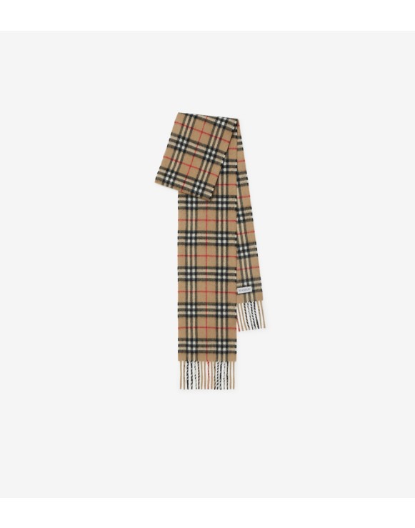 Narrow Check Cashmere Scarf