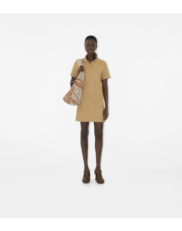 Robe polo à col Check en coton