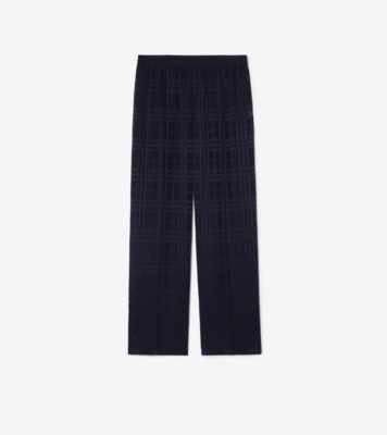 Check Silk Trousers Dark ink ®