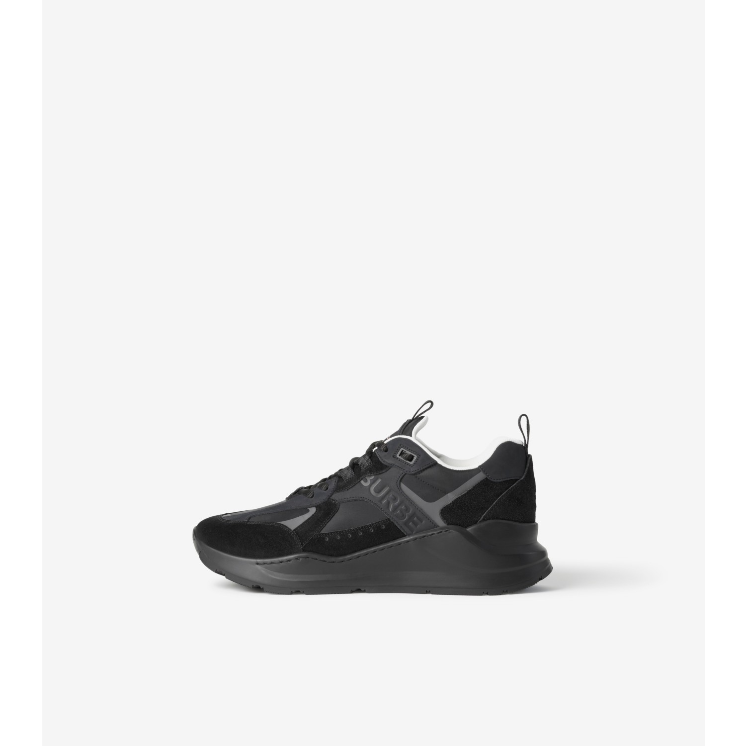 Nylon, Suede and Leather Sneakers in Black - Men | Burberry® Official