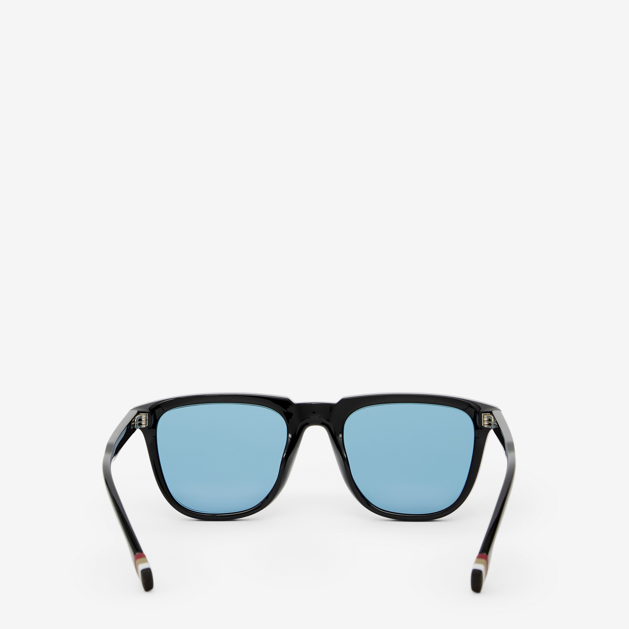 条纹装饰方框太阳眼镜 (黑色 / 蓝色) - 男士 | Burberry® 博柏利官网 - 3