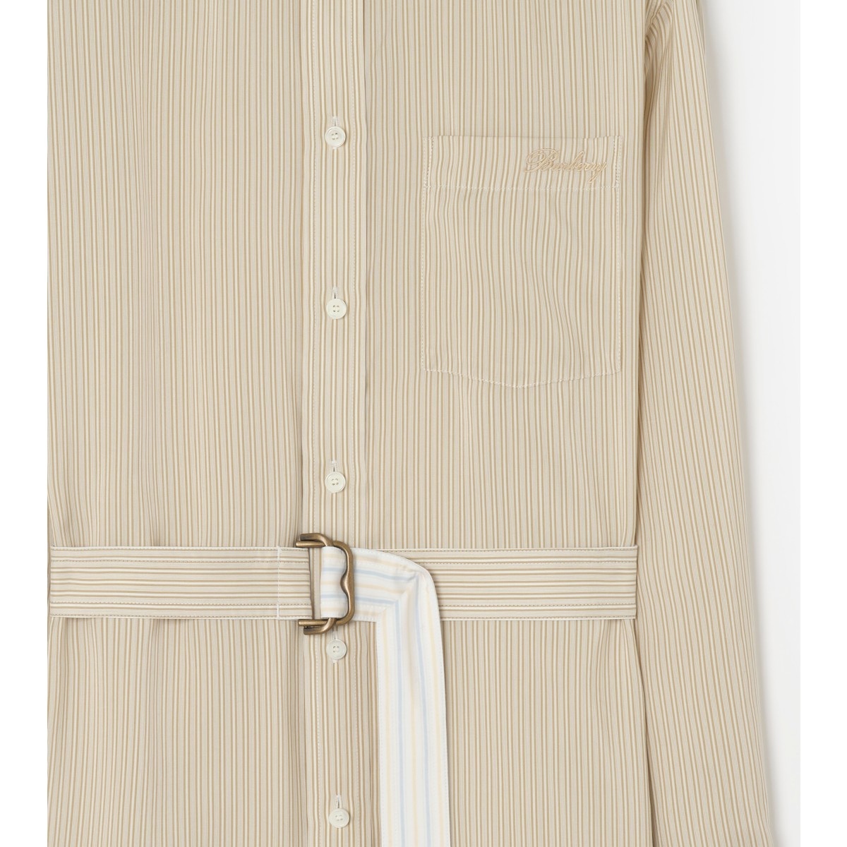  Stripe d Silk Poplin Shirt Dress