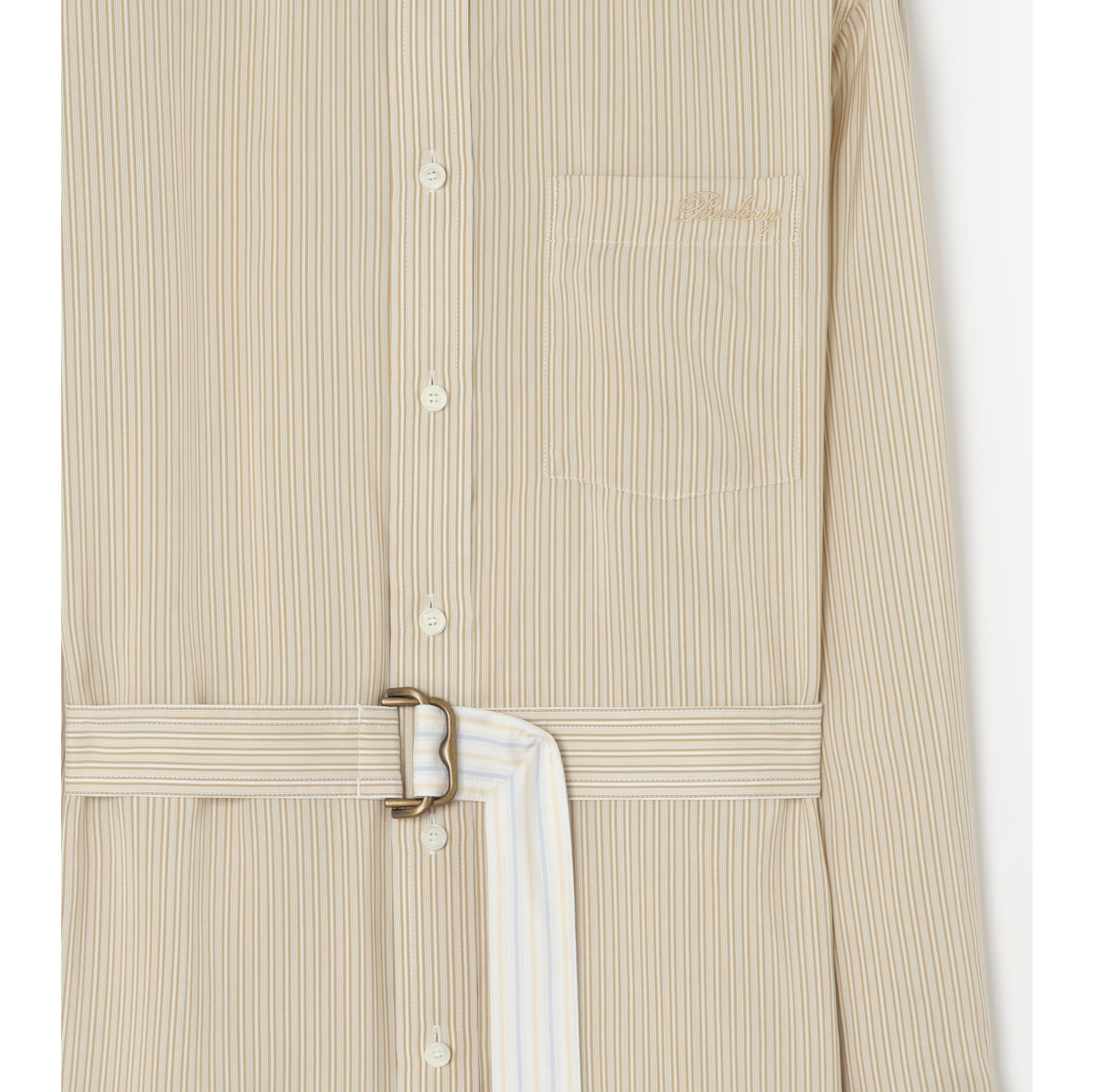 Striped Silk Poplin Shirt Dress