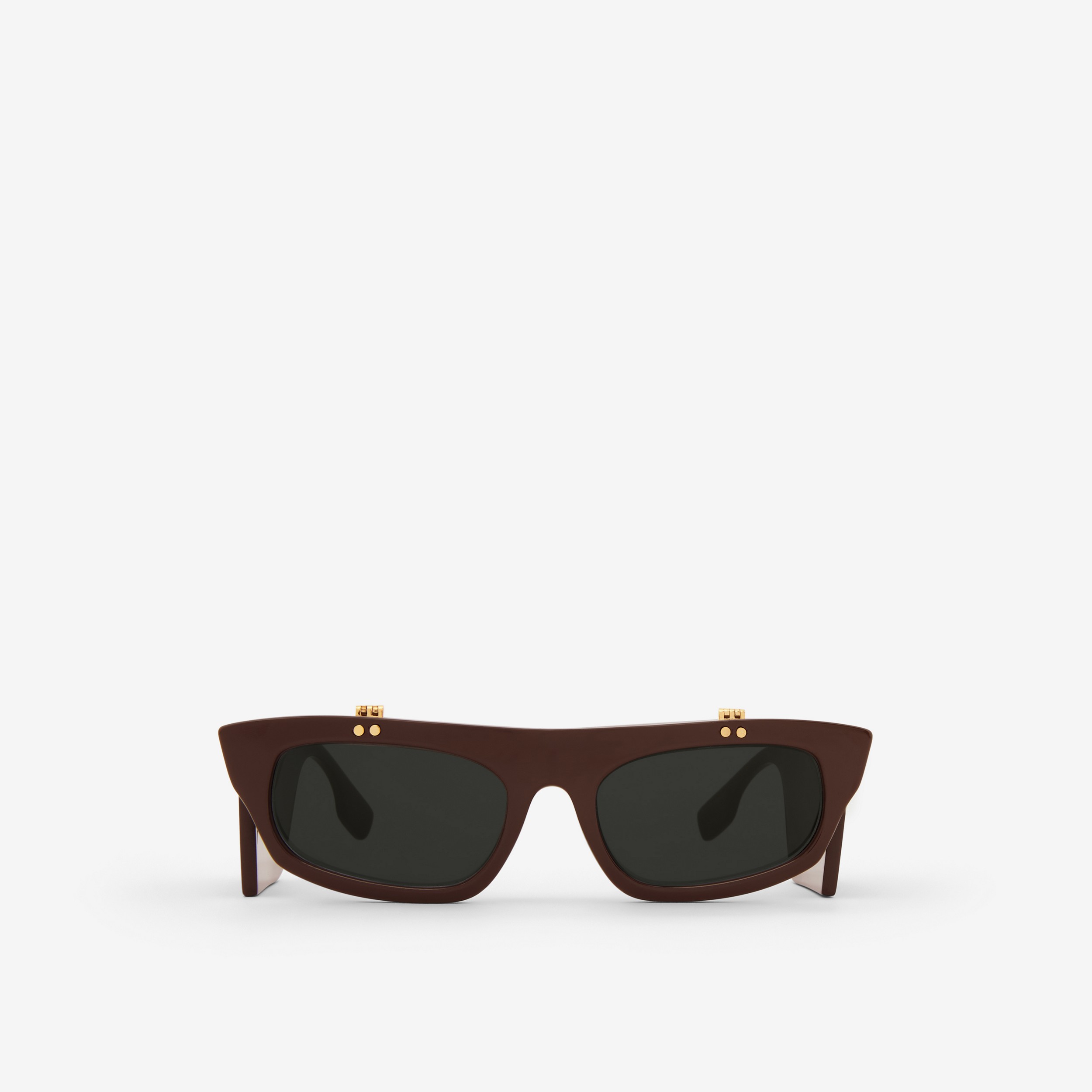 Flip-up Cat-eye Frame Palmer Sunglasses in Dark Brown - Women | Burberry® Official - 1