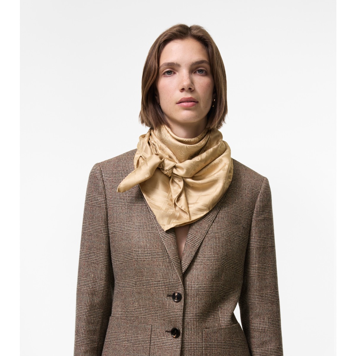  Check Floral Crest Scarf