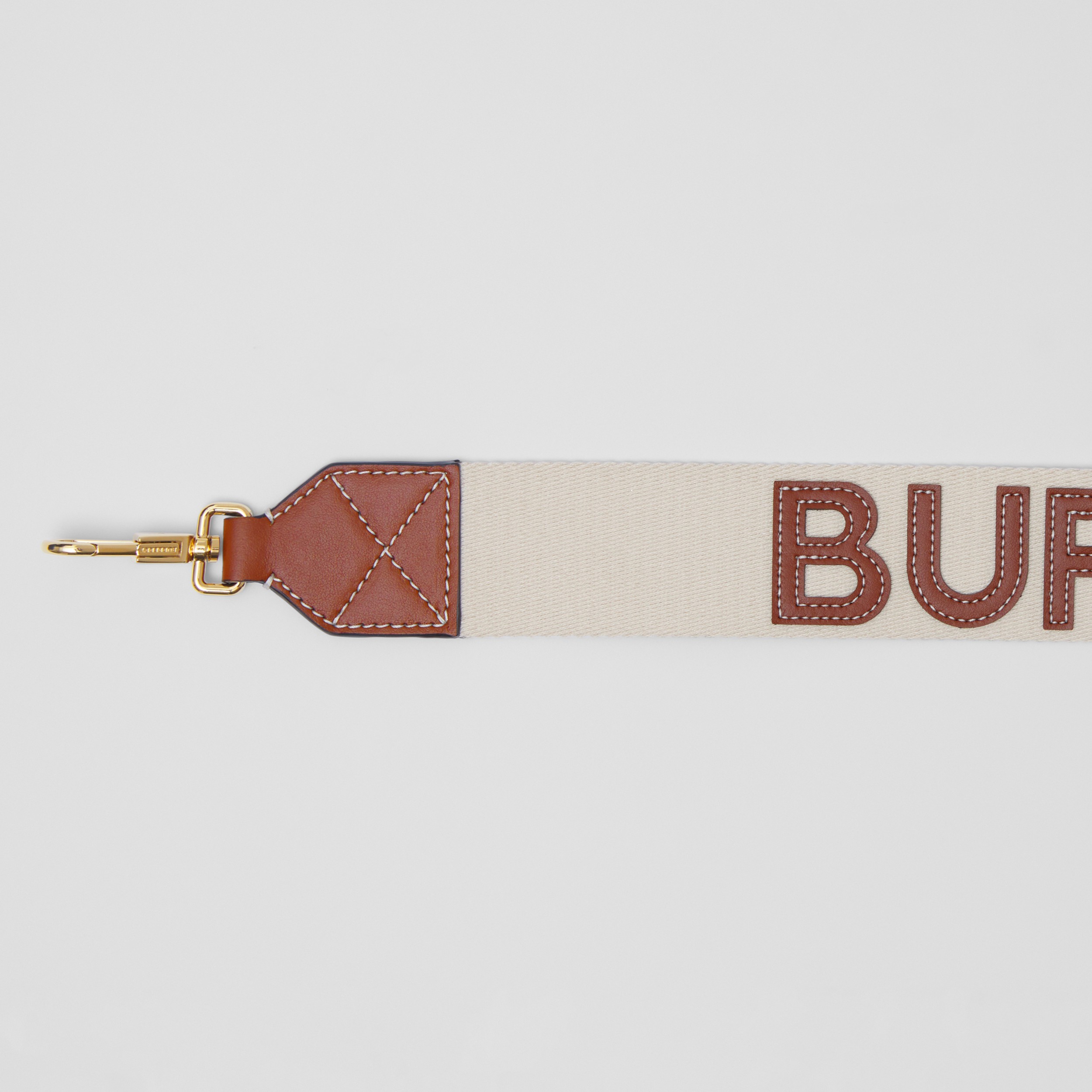 Leather Logo Detail Bag Strap in Ecru/tan - Women | Burberry® Official - 2
