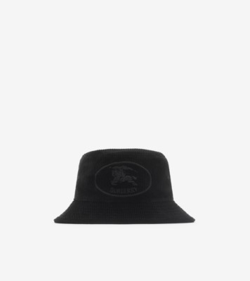 Knight Stamp Corduroy Bucket Hat in Black - Men | Burberry
