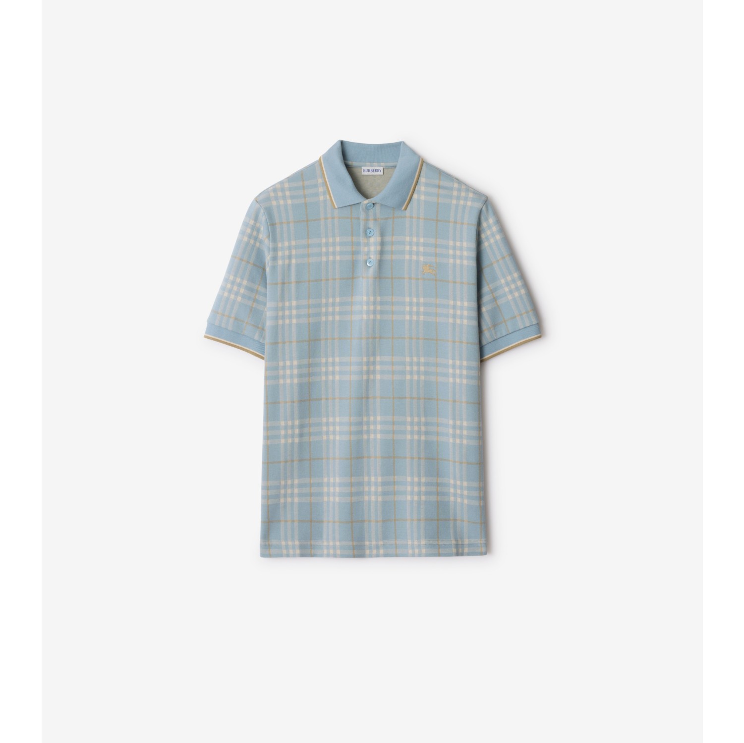 Baumwoll-Poloshirt in Check