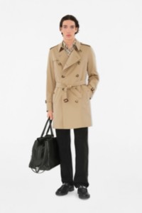 Model wearing Mid-length Kensington Trench Coat