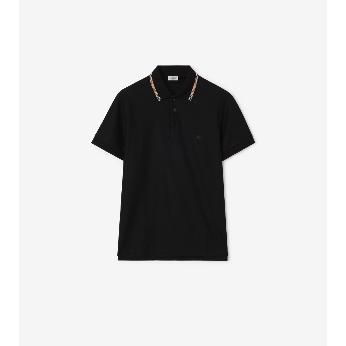  Check Trim Cotton Polo Shirt