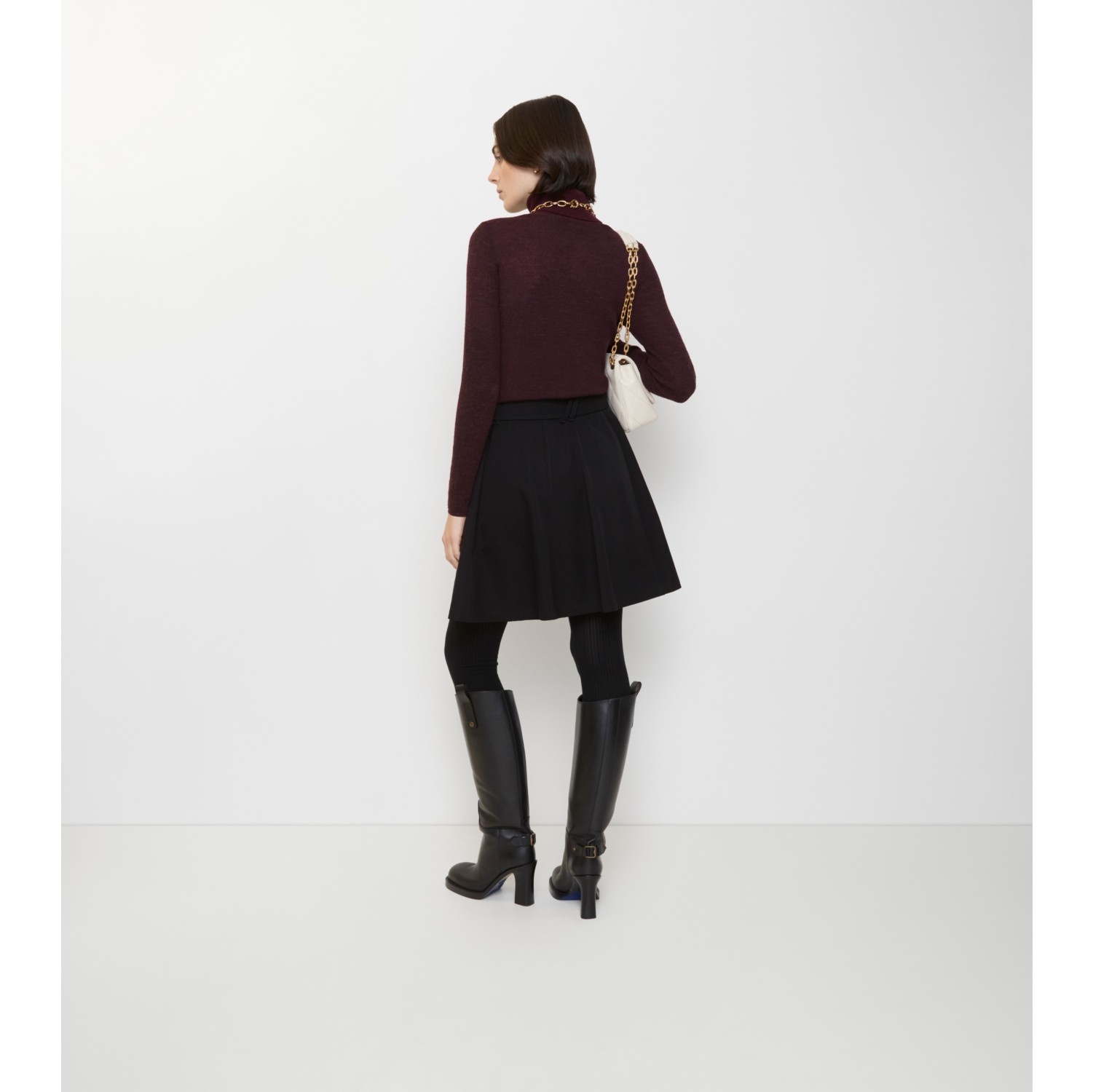 Gabardine Trench Mini Skirt