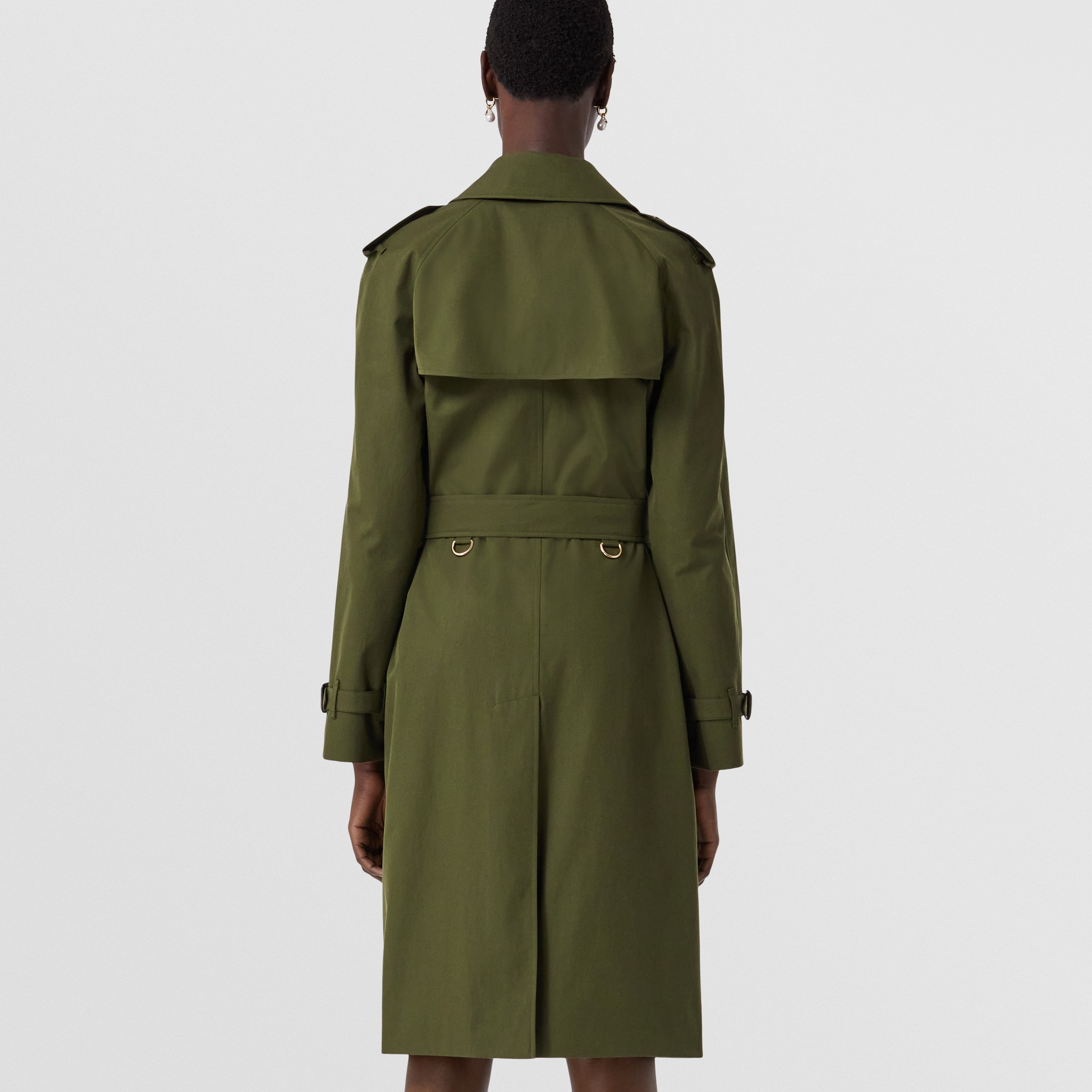 Tropical Gabardine Waterloo Trench Coat in Dark Olive Green - Women | Burberry® Official - 3