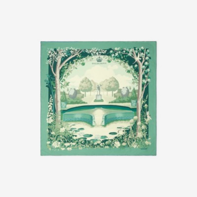 Burberry Silk Highgrove Square Scarf In Duck