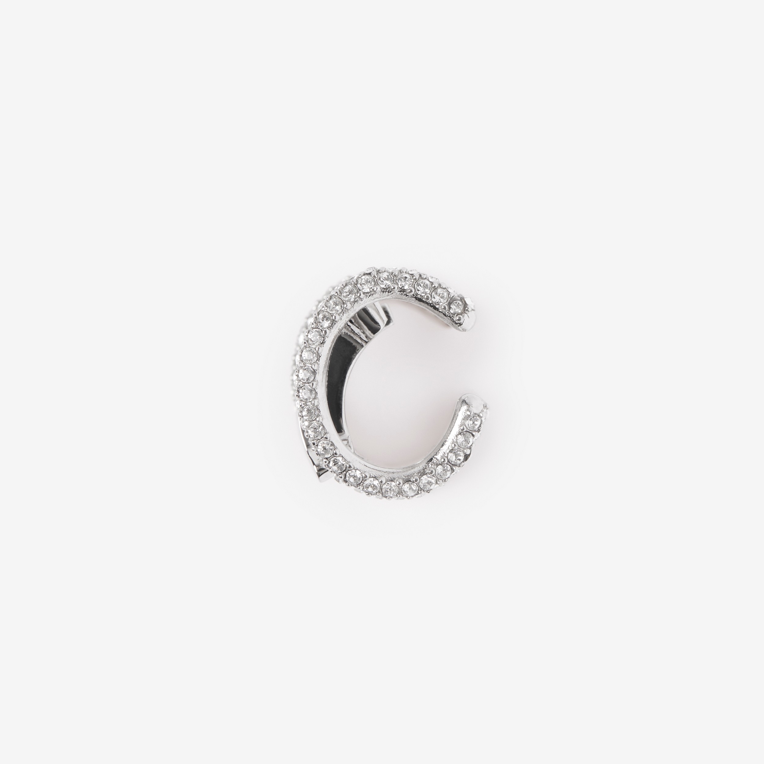 Brincos Ear Cuff com monograma e detalhe de cristais (Paládio/cristal) - Mulheres | Burberry® oficial - 2